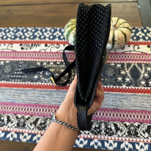 Bally Black Suede and Lizard Embossed Crossbody, Vintage, EUC - Picture 8 of 13